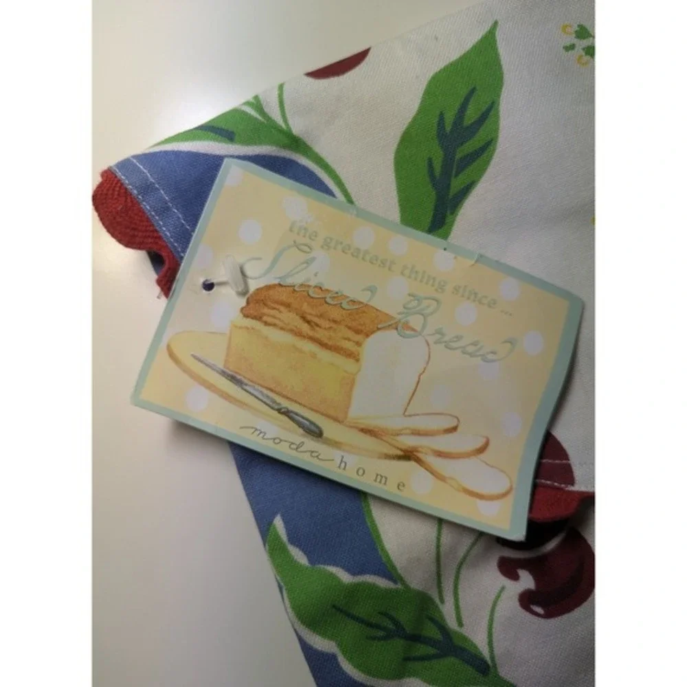 Reusable Cotton Bread Bag Cherry Grapes Kitchen Decor Cotton Blend New with Tags